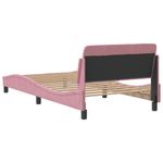 Casa si Gradina - Mobilier - Paturi si accesorii - Paturi - Cadru de pat cu tablie, roz, 100x200 cm, catifea - Infinity.ro