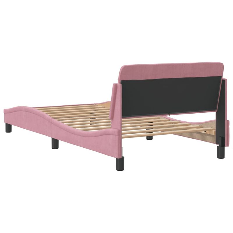Casa si Gradina - Mobilier - Paturi si accesorii - Paturi - Cadru de pat cu tablie, roz, 100x200 cm, catifea - Infinity.ro