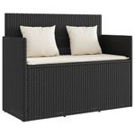 Casa si Gradina - Gradina si terasa - Mobilier exterior - Bancute de gradina - Banca de gradina cu perne, negru, poliratan - Infinity.ro