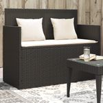 Casa si Gradina - Gradina si terasa - Mobilier exterior - Bancute de gradina - Banca de gradina cu perne, negru, poliratan - Infinity.ro