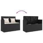 Casa si Gradina - Gradina si terasa - Mobilier exterior - Bancute de gradina - Banca de gradina cu perne, negru, poliratan - Infinity.ro