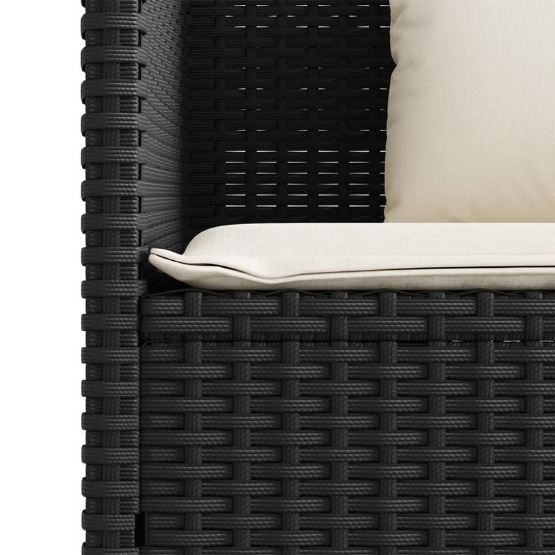 Casa si Gradina - Gradina si terasa - Mobilier exterior - Bancute de gradina - Banca de gradina cu perne, negru, poliratan - Infinity.ro