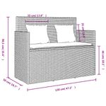 Casa si Gradina - Gradina si terasa - Mobilier exterior - Bancute de gradina - Banca de gradina cu perne, negru, poliratan - Infinity.ro