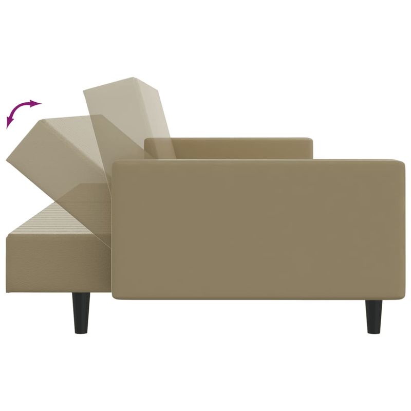Casa si Gradina - Mobilier - Canapele si coltare - Canapele - Canapea extensibila cu 2 locuri, cappuccino, piele ecologica, model cu cotieră" - Infinity.ro