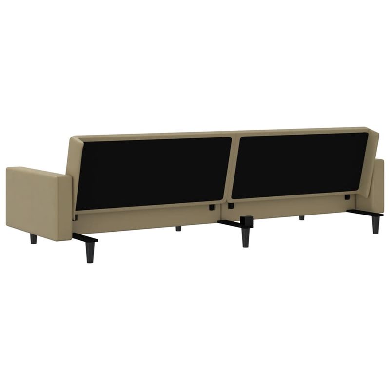Casa si Gradina - Mobilier - Canapele si coltare - Canapele - Canapea extensibila cu 2 locuri, cappuccino, piele ecologica, model cu cotieră" - Infinity.ro