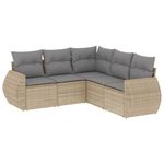 Casa si Gradina - Gradina si terasa - Mobilier exterior - Seturi mobila gradina - Set canapele de gradina cu perne, 5 piese, bej, poliratan - Infinity.ro
