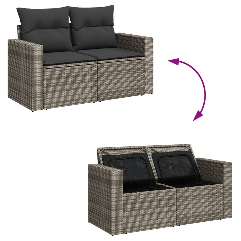 Casa si Gradina - Gradina si terasa - Mobilier exterior - Seturi mobila gradina - Set canapea de gradina cu perne, 4 piese, gri, poliratan - Infinity.ro