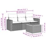 Casa si Gradina - Gradina si terasa - Mobilier exterior - Seturi mobila gradina - Set canapea de gradina cu perne, 4 piese, gri, poliratan - Infinity.ro