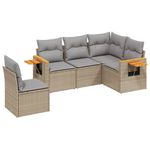Casa si Gradina - Gradina si terasa - Mobilier exterior - Seturi mobila gradina - Set canapele de gradina cu perne, 5 piese, bej, poliratan - Infinity.ro