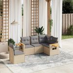 Casa si Gradina - Gradina si terasa - Mobilier exterior - Seturi mobila gradina - Set canapele de gradina cu perne, 5 piese, bej, poliratan - Infinity.ro