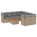 Casa si Gradina - Gradina si terasa - Mobilier exterior - Seturi mobila gradina - Set canapele de gradina, 9 piese, cu perne, bej, poliratan - Infinity.ro