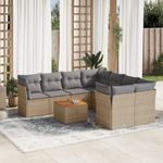 Casa si Gradina - Gradina si terasa - Mobilier exterior - Seturi mobila gradina - Set canapele de gradina, 9 piese, cu perne, bej, poliratan - Infinity.ro