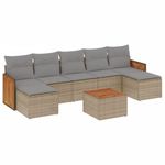 Casa si Gradina - Gradina si terasa - Mobilier exterior - Seturi mobila gradina - Set canapele de gradina, 8 piese, cu perne, bej, poliratan - Infinity.ro