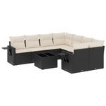 Casa si Gradina - Gradina si terasa - Mobilier exterior - Seturi mobila gradina - Set mobilier de gradina cu perne, 9 piese, negru, poliratan - Infinity.ro