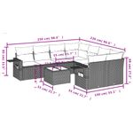 Casa si Gradina - Gradina si terasa - Mobilier exterior - Seturi mobila gradina - Set mobilier de gradina cu perne, 9 piese, negru, poliratan - Infinity.ro