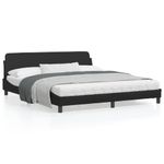 Casa si Gradina - Mobilier - Paturi si accesorii - Paturi - Cadru de pat cu tablie, negru, 180x200 cm, piele ecologica - Infinity.ro