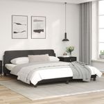 Casa si Gradina - Mobilier - Paturi si accesorii - Paturi - Cadru de pat cu tablie, negru, 180x200 cm, piele ecologica - Infinity.ro
