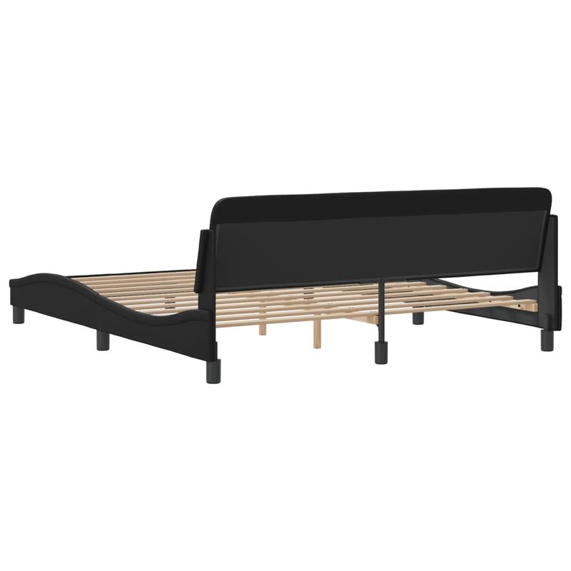 Casa si Gradina - Mobilier - Paturi si accesorii - Paturi - Cadru de pat cu tablie, negru, 180x200 cm, piele ecologica - Infinity.ro