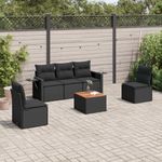 Casa si Gradina - Gradina si terasa - Mobilier exterior - Canapele si fotolii gradina - Set mobilier de gradina cu perne, 6 piese, negru, poliratan - Infinity.ro