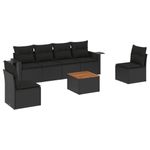 Casa si Gradina - Gradina si terasa - Mobilier exterior - Canapele si fotolii gradina - Set canapele de gradina cu perne, 7 piese, negru, poliratan - Infinity.ro