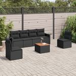 Casa si Gradina - Gradina si terasa - Mobilier exterior - Canapele si fotolii gradina - Set canapele de gradina cu perne, 7 piese, negru, poliratan - Infinity.ro
