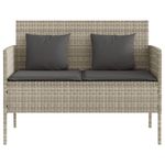 Casa si Gradina - Gradina si terasa - Mobilier exterior - Bancute de gradina - Banca de gradina cu perna, gri deschis, poliratan - Infinity.ro