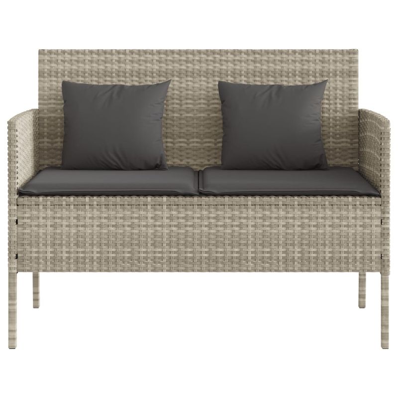Casa si Gradina - Gradina si terasa - Mobilier exterior - Bancute de gradina - Banca de gradina cu perna, gri deschis, poliratan - Infinity.ro