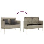 Casa si Gradina - Gradina si terasa - Mobilier exterior - Bancute de gradina - Banca de gradina cu perna, gri deschis, poliratan - Infinity.ro
