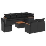 Casa si Gradina - Gradina si terasa - Mobilier exterior - Seturi mobila gradina - Set mobilier de gradina cu perne, 9 piese, negru, poliratan - Infinity.ro
