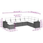 Casa si Gradina - Gradina si terasa - Mobilier exterior - Seturi mobila gradina - Set mobilier de gradina cu perne, 8 piese, negru, poliratan - Infinity.ro