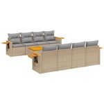 Casa si Gradina - Gradina si terasa - Mobilier exterior - Seturi mobila gradina - Set canapele de gradina, 9 piese, cu perne, bej, poliratan - Infinity.ro