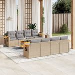 Casa si Gradina - Gradina si terasa - Mobilier exterior - Seturi mobila gradina - Set canapele de gradina, 9 piese, cu perne, bej, poliratan - Infinity.ro