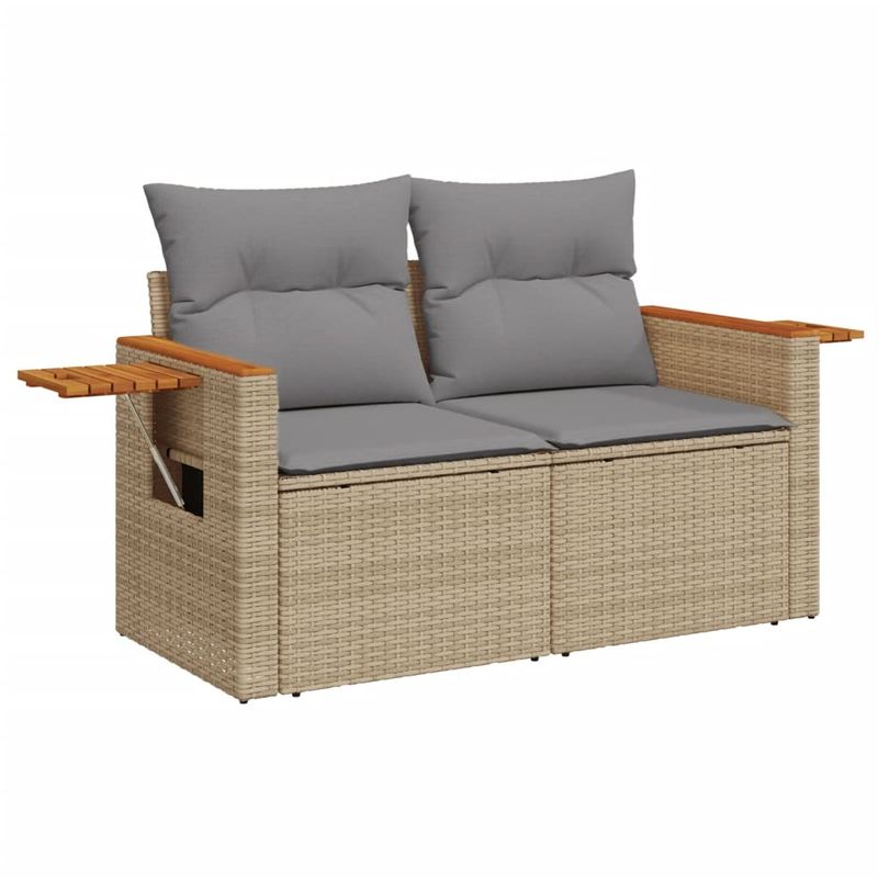 Casa si Gradina - Gradina si terasa - Mobilier exterior - Seturi mobila gradina - Set canapele de gradina, 9 piese, cu perne, bej, poliratan - Infinity.ro