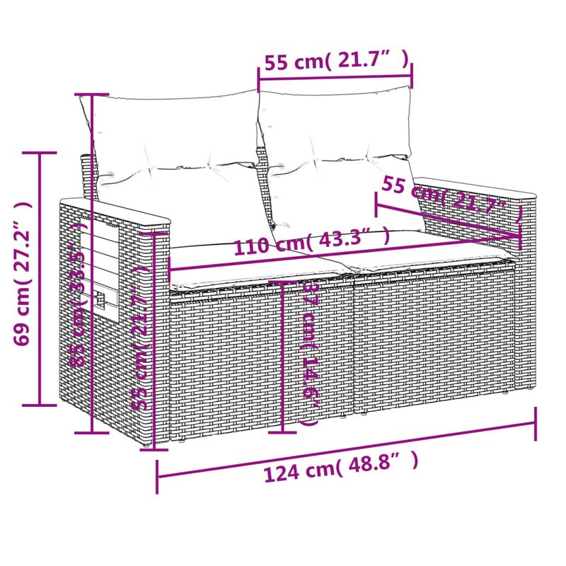 Casa si Gradina - Gradina si terasa - Mobilier exterior - Seturi mobila gradina - Set canapele de gradina, 9 piese, cu perne, bej, poliratan - Infinity.ro