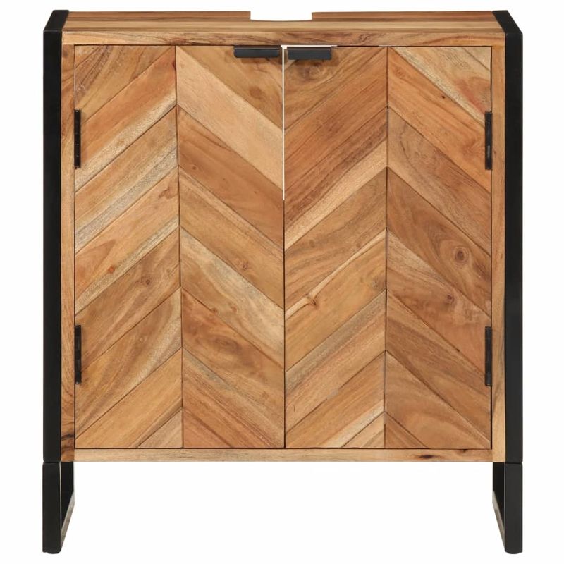 Casa si Gradina - Mobilier - Mobilier baie - Comode baie - Dulap de baie, 55x35x60 cm, lemn masiv de acacia si fier - Infinity.ro