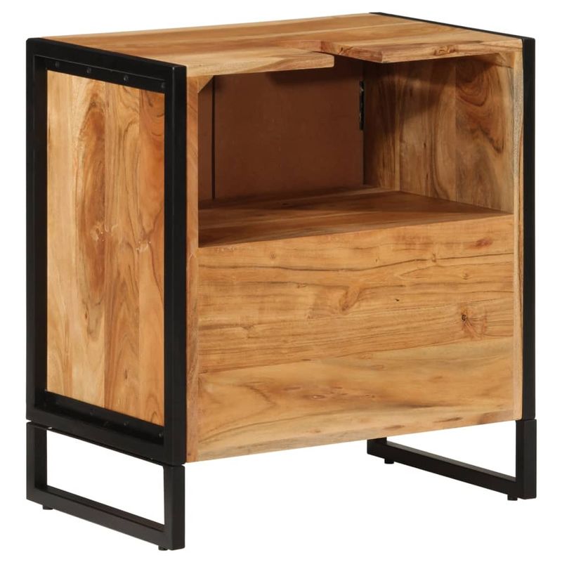 Casa si Gradina - Mobilier - Mobilier baie - Comode baie - Dulap de baie, 55x35x60 cm, lemn masiv de acacia si fier - Infinity.ro