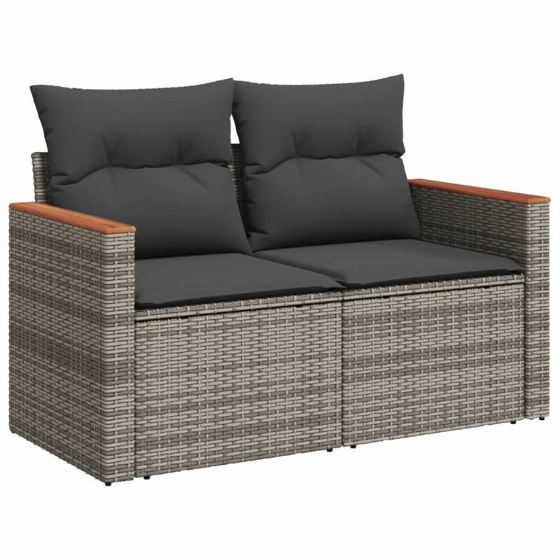 Casa si Gradina - Gradina si terasa - Mobilier exterior - Seturi mobila gradina - Set canapea de gradina cu perne, 4 piese, gri, poliratan - Infinity.ro