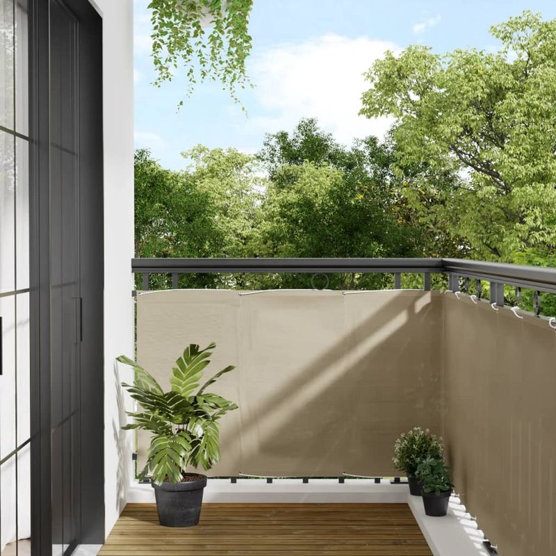 Casa si Gradina - Gradina si terasa - Umbrele si pavilioane - Umbrele - Paravan de balcon, bej, 90x800 cm, 100% poliester oxford - Infinity.ro