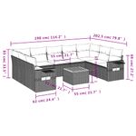 Casa si Gradina - Gradina si terasa - Mobilier exterior - Seturi mobila gradina - Set canapele de gradina, 10 piese, cu perne, bej, poliratan - Infinity.ro