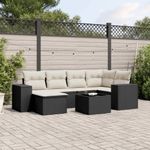 Casa si Gradina - Gradina si terasa - Mobilier exterior - Seturi mobila gradina - Set canapele de gradina cu perne, 7 piese, negru, poliratan - Infinity.ro