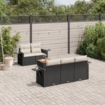 Casa si Gradina - Gradina si terasa - Mobilier exterior - Canapele si fotolii gradina - Set mobilier de gradina cu perne, 6 piese, negru, poliratan - Infinity.ro