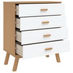 Casa si Gradina - Mobilier - Comode si corpuri - Comode - Dulap cu sertar „OLDEN”, alb si maro, lemn masiv de pin - Infinity.ro