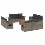 Casa si Gradina - Gradina si terasa - Mobilier exterior - Canapele si fotolii gradina - Set mobilier de gradina cu perne, 13 piese, gri, poliratan - Infinity.ro