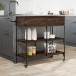 Casa si Gradina - Bucatarie si vesela - Ustensile bucatarie - Cosuri servire - Carucior de bucatarie, stejar maro 105x42x95 cm lemn prelucrat - Infinity.ro