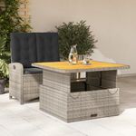 Casa si Gradina - Gradina si terasa - Mobilier exterior - Seturi mobila gradina - Set mobilier de gradina cu perne, 2 piese, gri, poliratan - Infinity.ro