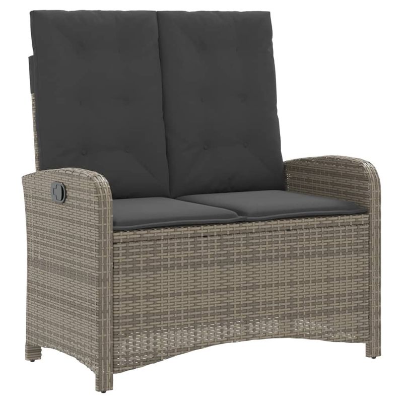 Casa si Gradina - Gradina si terasa - Mobilier exterior - Seturi mobila gradina - Set mobilier de gradina cu perne, 2 piese, gri, poliratan - Infinity.ro
