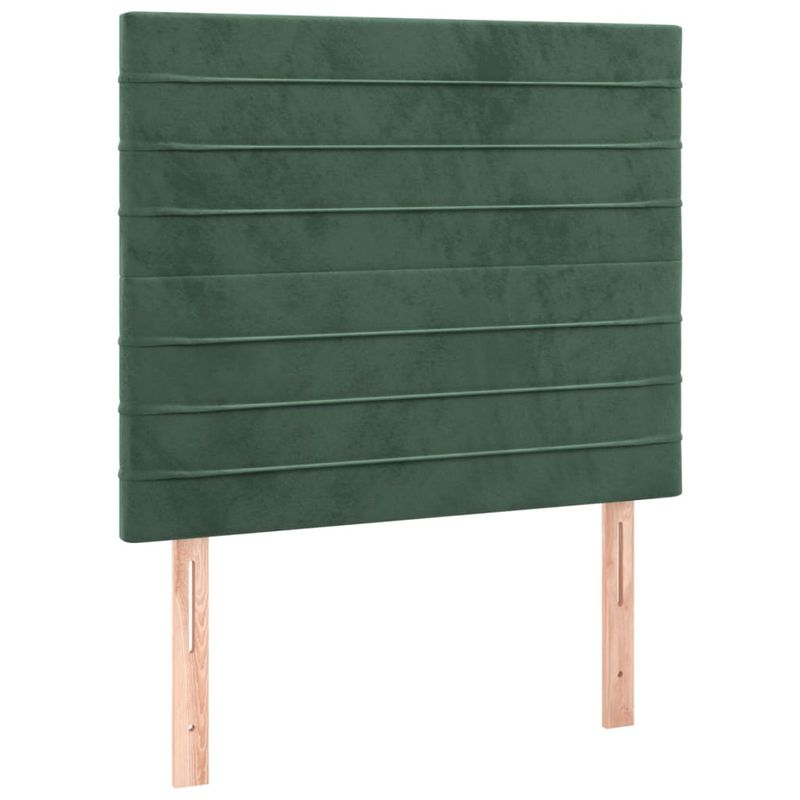 Casa si Gradina - Mobilier - Paturi si accesorii - Accesorii paturi - Tablie de pat cu LED, verde inchis, 90x5x118/128 cm, catifea - Infinity.ro