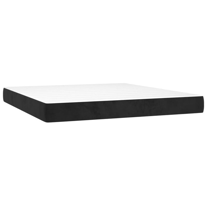 Casa si Gradina - Mobilier - Paturi si accesorii - Paturi - Pat box spring cu saltea, negru, 180x200 cm, catifea - Infinity.ro