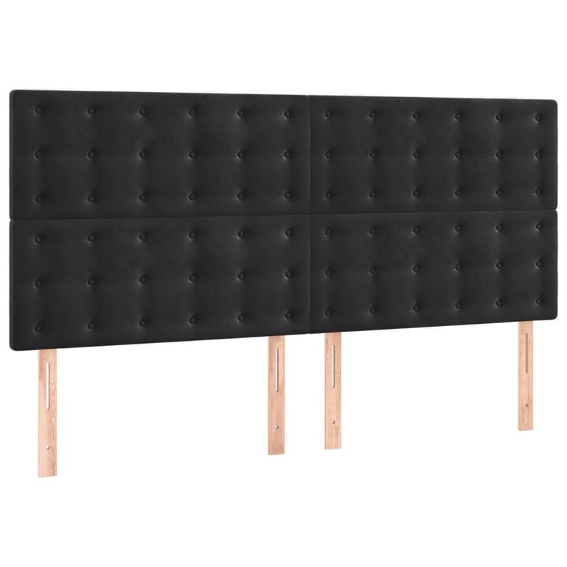 Casa si Gradina - Mobilier - Paturi si accesorii - Paturi - Pat box spring cu saltea, negru, 180x200 cm, catifea - Infinity.ro