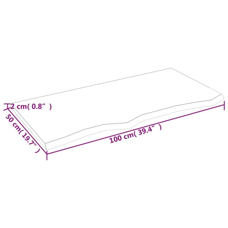Casa si Gradina - Mobilier - Biblioteci si rafturi - Rafturi - Polita de perete, 100x50x2 cm, lemn masiv de stejar netratat - Infinity.ro